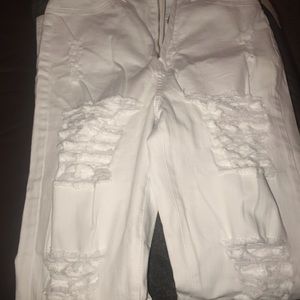 White ripped jeans